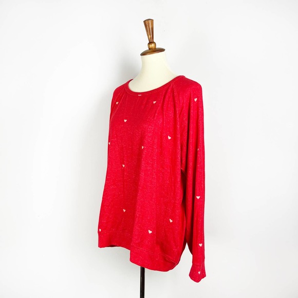 NWT Buffalo David Bitton Red fuzzy heart pullover sweater jumper Size XXL - Picture 2 of 7